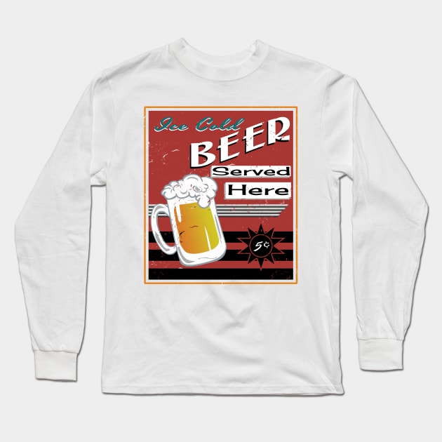 Ice Cold Beer Long Sleeve T-Shirt by Urbanvintage